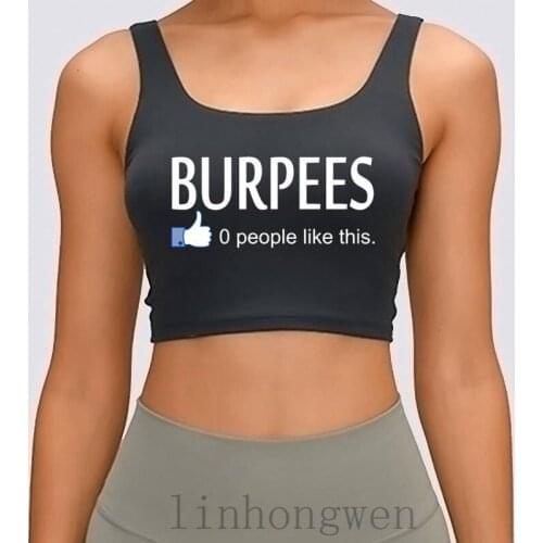 Burpees Women Tank Top Interesting Cotton Custom Letters Unique Summer Style Fashion Round Collar Crop Top