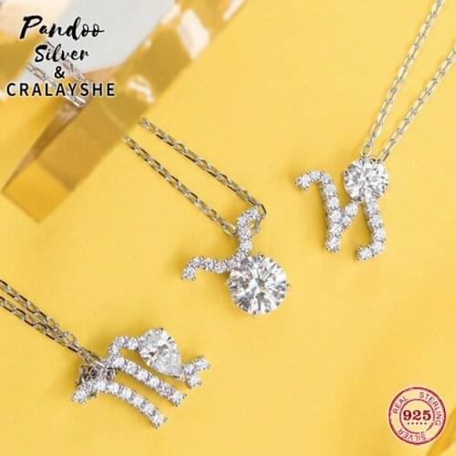 Trend Constellation Necklace S925 Sterling Silver Jewelry 1:1 Copy, ZODIAC Leo Libra Pisces Necklace Gift For Female With Logo