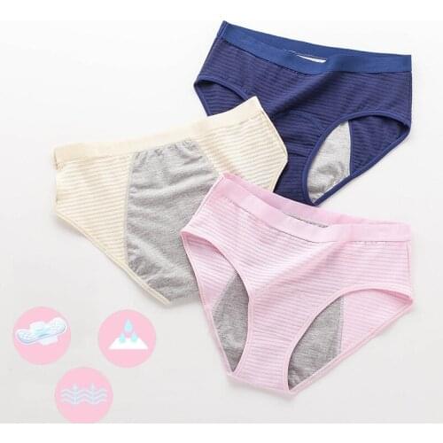 Large Size Menstrual Panties Women Breathable Cotton Leak Proof Period Panties Culotte Menstruelle Absorbante Woman Underwear