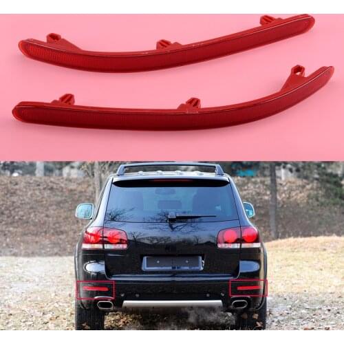 1Pair Car Rear Bumper Reflector Tail Light Lamp Red 7L6945105A 7L6945106A Fit for VW Touareg 2003-2005 2006 2007 2008 2009 2010
