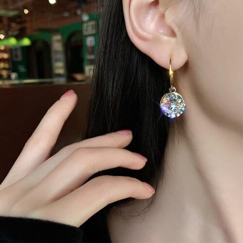 925 Sterling Silver Needle Dangle Drop Earrings for Women Jewelry Gold Bling Star Rhinestone Tassel Female Earrings