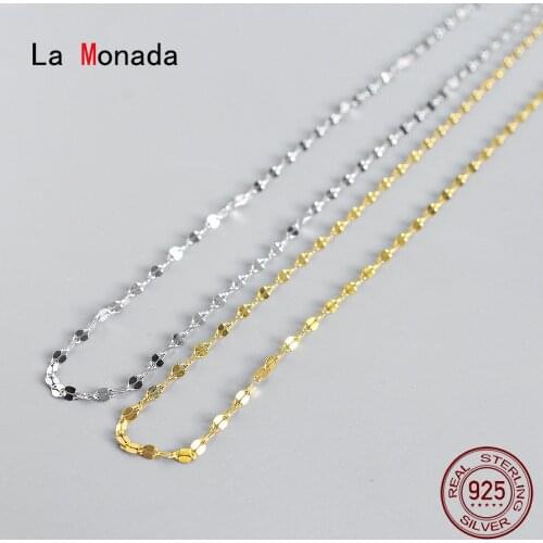 La Monada 925 Silver Chain Necklace For Women Rippled Beautiful Choker Silver 925 Jewelry Fashion Silver Necklace 925 Female