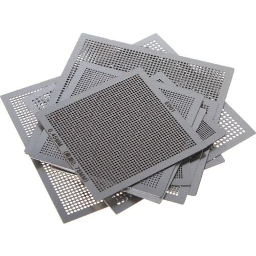 10Pcs/set BGA Reballing Universal Stencil Template Kit for Computer IC Chip 77HA