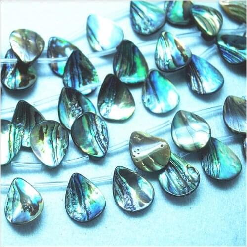 10pcs nature abalone shell beads saltwater shell teardrops for new necklace designs size 15x20mm top drilled shape