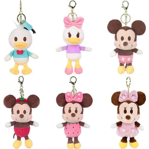 15cm Disney Donald Duck Daisy Mickey Minnie Mouse Plush Keychain Toy Cute Animal Stuffed Plush doll Christmas Gift for Children