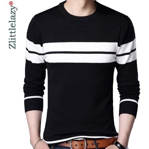 2020 Designer Pullover Striped Men Sweater Mensthin Jersey Knitted Sweaters Mens Wear Slim Fit Knitwear Fashion Clothing 10041