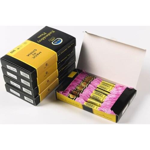 24PCS box thread Similar DMC Cross Stitch Cotton Embroidery Thread Floss Sewing Skeins Craft Cross stitch thread 447 colors ava