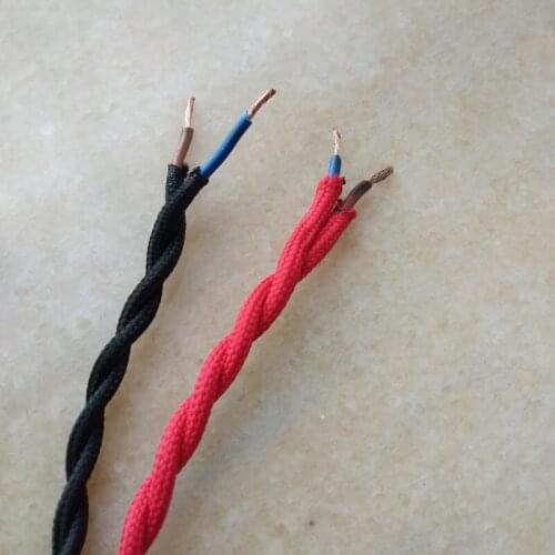 2x0.75 fabric braided Twisted wire Cable Retro 2c Braided Electrical Wire Fabric Wire DIY pendant lamp wire vintage lamp cord