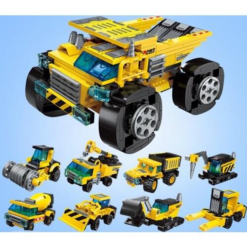 310pcs Enlightenment 1806 Military 8-in-1 Heavy Transporter Assembled Model Car Boy Assembled Building Block Toy Gifts