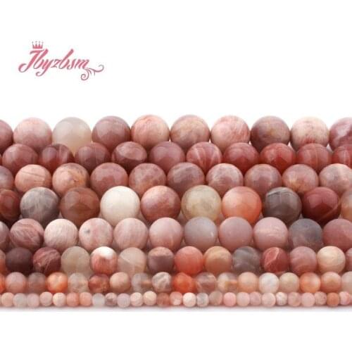 6,8,10,12mm Smooth Faceted Frost Round Sunstone Natural Stone Beads For Necklace Bracelat Jewelry Making 15"Free Shipping DIY