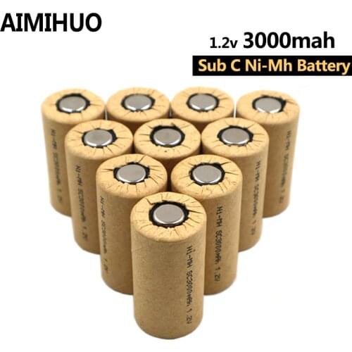 New 3000mAh SC Batteries 1.2v NiMh Sub C Rechargeable Battery for DIY Bosch Makita Screwdriver Electric Drill Power Tools SUB C