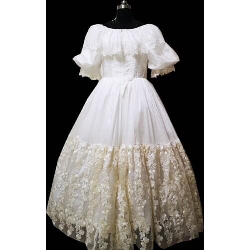 2019 New white elegant Halloween Cosplay dress Colonial Georgian Renaissance Gothic Historical dress D-296
