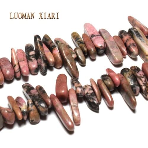 Wholesale 12-20 mm Stick Shape Natural Black Rhodochrosite Stone Beads DIY For Jewelry Making Necklace Bracelet Strand 15