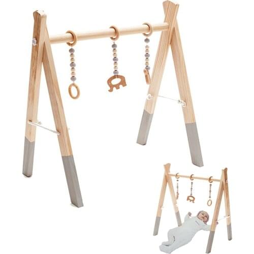 60cm Nordic Wooden Baby Room Decor Play Gym Toy Nursery Sensory Toy Gift Infant Room Clothes Rack Accessories Photography Props