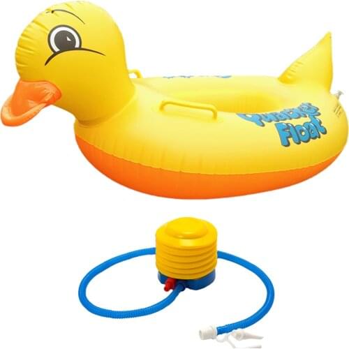 Kids Baby Duck Inflatable Swimming Ring Beach Pool Swim Tube Float Raft Boat Row