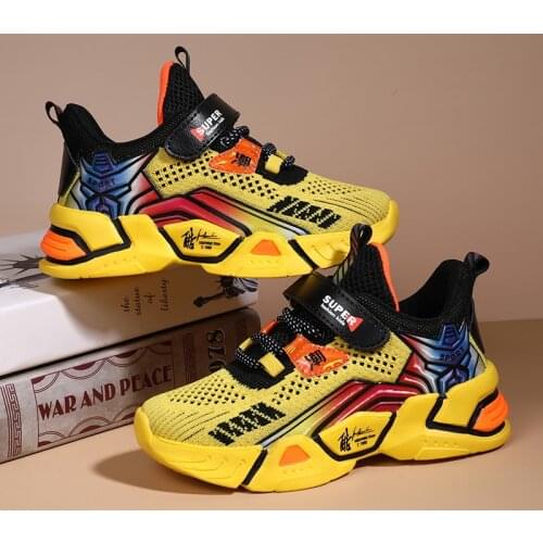 2021 Children Sports Shoes Boys Sneakers Fashion Casual Shoes Kids Sneakers For Girls Breathable Mesh Soft Sole Non-slip Shoes