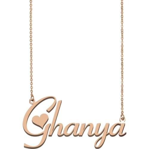 Ghanya Name Necklace , Custom Name Necklace for Women Girls Best Friends Birthday Wedding Christmas Mother Days Gift