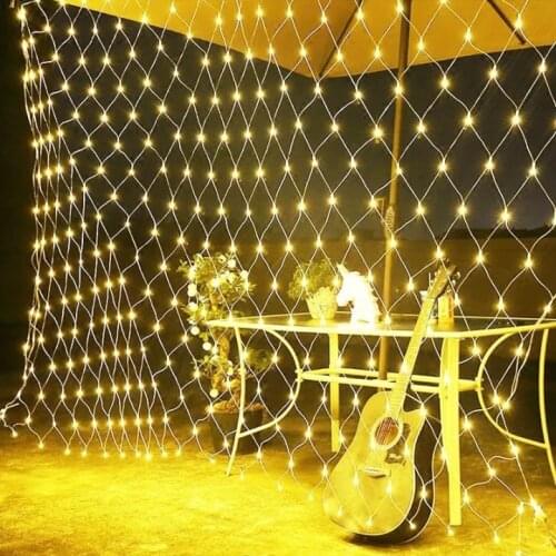 96/192led Net Curtain Mesh Fairy String Light 1.5x1.5m3X2M Waterproof 8 Modes Wedding New Year Party Christmas Garden Decoration