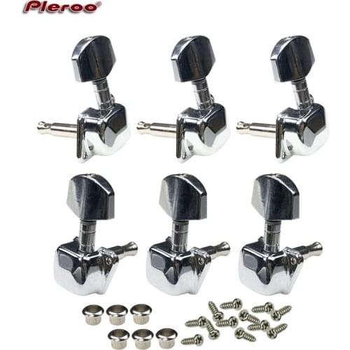 K807 3 Left 3 Right Guitar Parts Chrome Semiclosed Tuning Pegs Machine Heads for Acoustic Guitar Stringed Instruments Tools