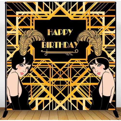 Mehofoto Great Gastby Themed Photography Backdrops Happy Birthday Background Adults Birthday Party Banner Backdrops