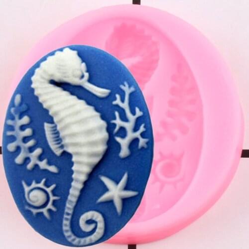 Seahorse Frame Silicone Mold Cake Border Fondant Chocolate Gumpaste Molds DIY Cake Decorating Tools Candy Polymer Clay Mould