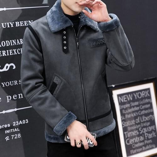 2021 Mens Autumn Winter New Slim Short Warm Jackets Male Imitation Fur Thick Coats Men Casual Zipper Motorcycle Overcoats O420