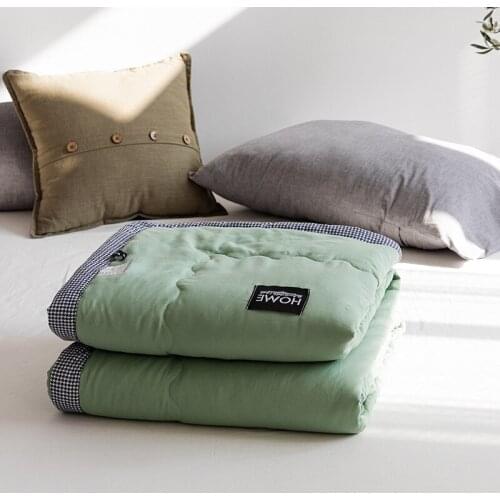 Soft Summer Cotton Quilts Child Infant Home Bed Blankets Comforter Travel Plaid Newborn Swaddle