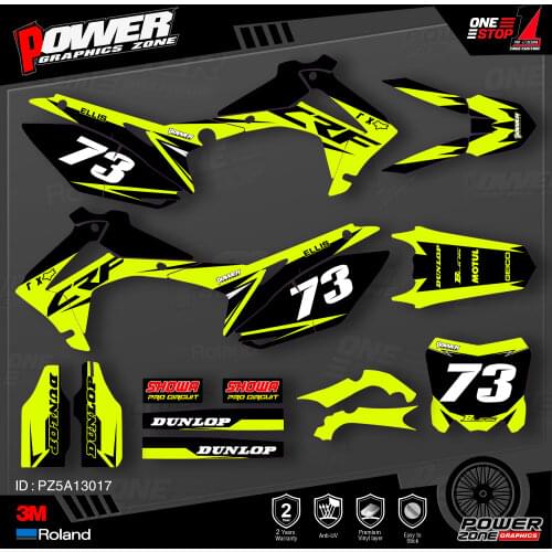 PowerZone Custom Team Graphics Backgrounds Decals 3M Stickers Kit For HONDA 2014-2017 CRF250R 2013-2016 CRF450R 017