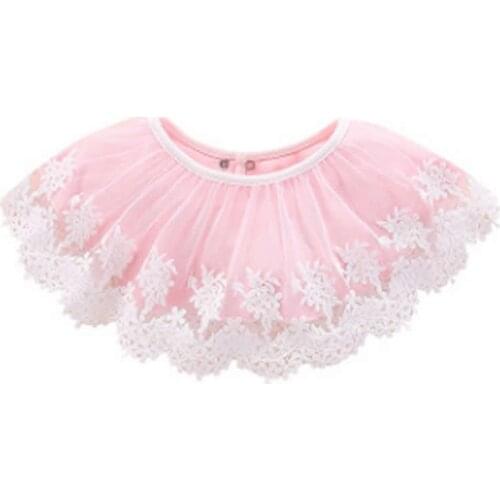 Newborn Baby Bibs Girls Cotton round Circle bibs lace embroidery scarf Child Feeding Accessories characters Fashion joker