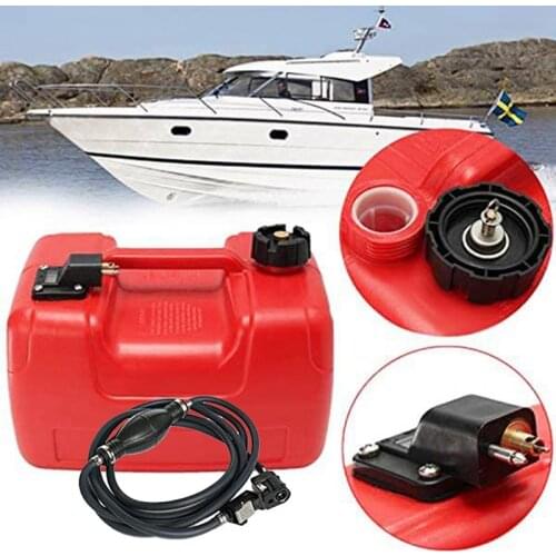 NEW-12L Fuel Tank Oil Box Marine Container W/Connector Anti Static Corrosion Resistant Gas Outboard Accessories Boat Yacht