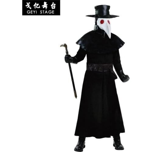 New Anime Assassins Creed Beak evil doctor Uniform halloween Cosplay Costume for Adult Hooded Mens clothing Carnival For adult