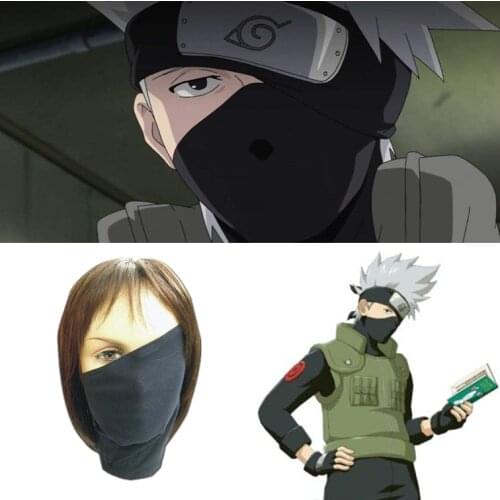 New Anime Konoha Hokage Hatake Kakashi Sharingan Cosplay Masks Headgear Hide Half Face Lycra Mask Headband Props Accessories