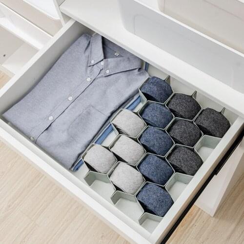 Plastic Drawer Grid Separator Divider Partition Storage Organizer Underwear Socks makeup Clapboard Freely combine partition DIY