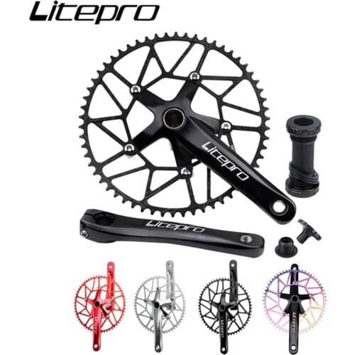 Litepro Folding Bike Hollow Integrated Crank Chainwheel Sprocket Central Shaft Bicycle Positive Negative Tooth Single Chainring