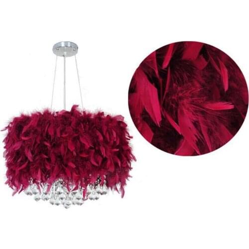 Multi color feather pendant lights childrens room hanging light crystal pendant lamp bedroom kids wedding lighting fixture