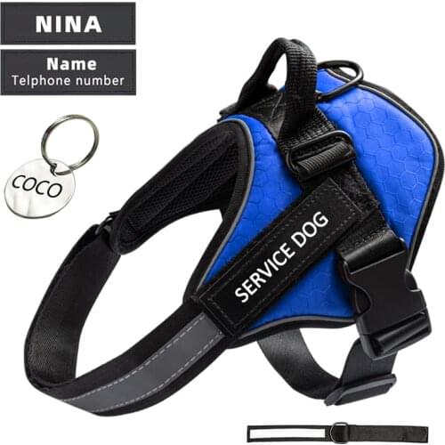 Adjustable Pet Harness For Dog Reflective Breathable Costumized Vest ID Patch Outdoor Walking Personalized Harness Pet Products