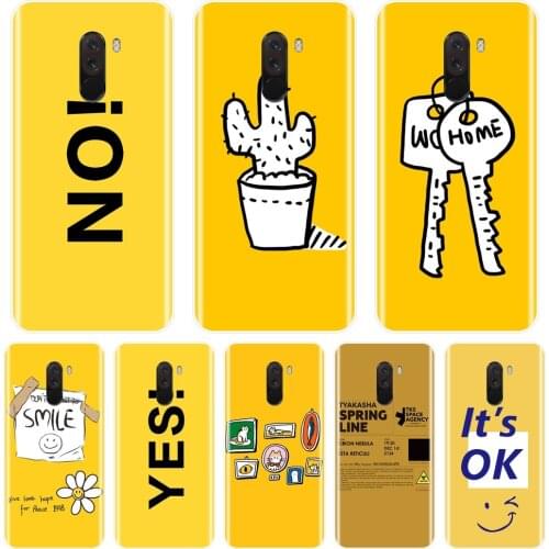 Phone Case Silicone For Pocophone F1 Xiaomi Redmi Note 4 4X 5 5A 6 Pro Prime Yellow Back Cover For Xiaomi Redmi S2 6A 5 Plus 4A
