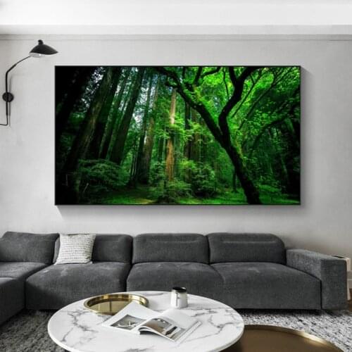 Modern Forest Tree Lake Nature Landscape Canvas Painting Posters and Print Cuadro Wall Art for Living Room Home Decor (No Frame)