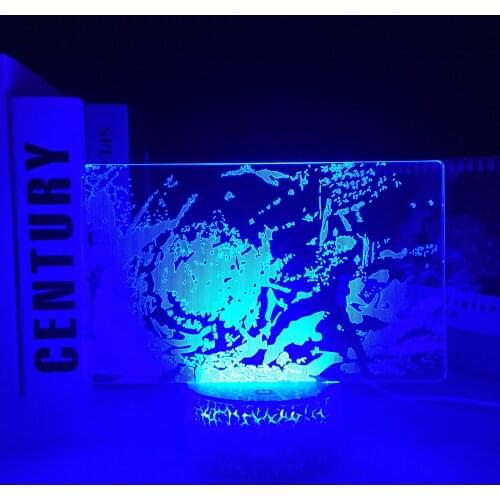 Jujutsu Kaisen Anime LED Crake White Base Night Light for Kid Bedroom Decor Child Birthday Gift Manga Gojo Satoru 3D Table Lamp