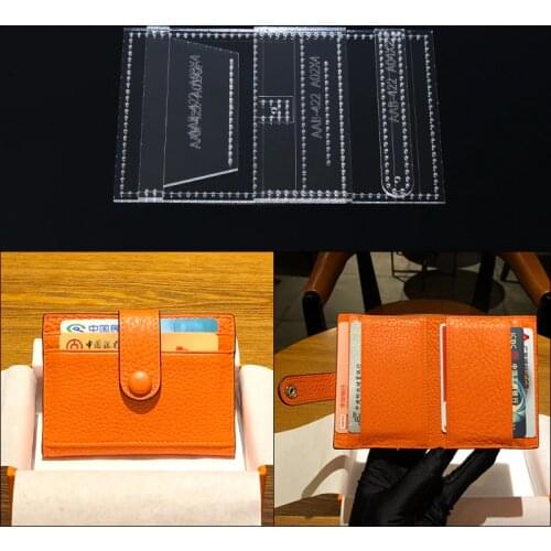 1set DIY Sewing Pattern women Card package wallet Purse Leather Handmade Craft Stencil Template 7.5*10.6*1cm