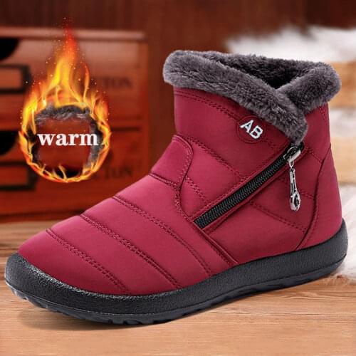 Winter Boots For Women Plush Fur Warm Ladies Ankle Boot Fashion Female Shoes Woman Winter Shoos Waterproof Platform Booties
