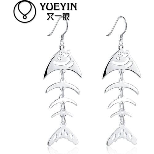 New supplies earrings silver plated women earrings Europe and the United States hot fashion fish shaped lady Earrings E676