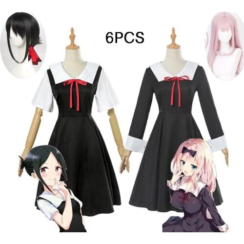 Anime Kaguya-sama: Love is War Cosplay Costume Kaguya Chika Cosplay Costume Japanese School Uniform Women Summer Dress and wigs
