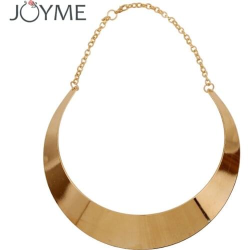 Femme Choker Statement Gothic Maxi Collier Half Moon Chocker Necklace Female Simple Gold Wide Chokers Necklaces For Women
