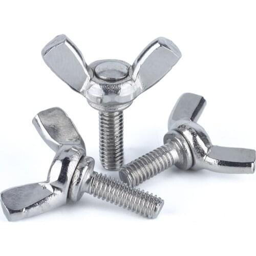 1/2/3Pcs M6 M8 M10 201 Stainless Steel Butterfly Bolt Thumb Wing Screws Bolt