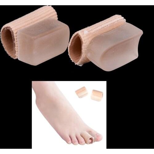 2 Pcs/Lot Ribbed Fabric Gel Tube Sleeves Cap Cover for Hammer Toe Claw Blister Corns Fingers Seporate Protector Foot Care