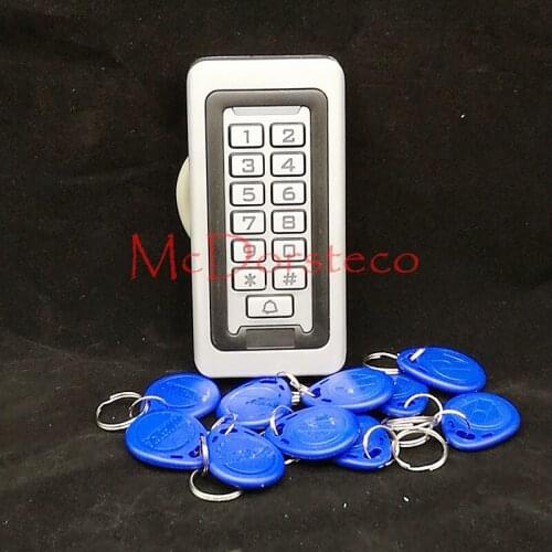 12V - 24V Metal Case with blue backlight 125KHZ RFID+password waterproof access control system