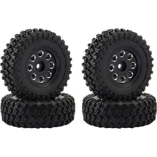 4PCS 1.0 49X18mm Beadlock Micro-Crawler Wheel Rims Tires Set for 1/24 RC Crawler Car Axial SCX24 90081 Upgrade Part