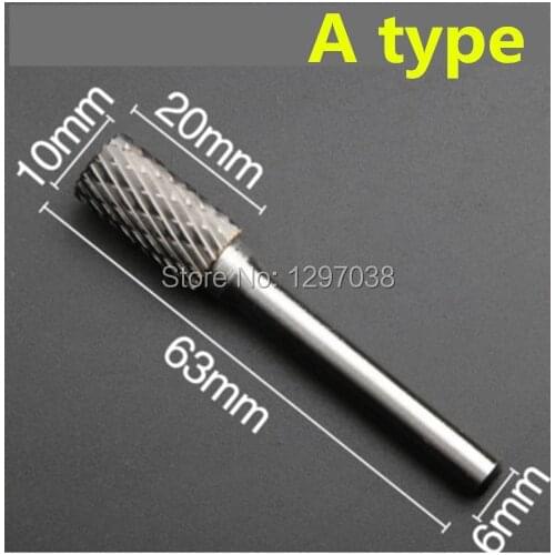 5pcs CNC Engraving Tool Grinders Accessories Tungsten Carbide Rotary File Milling Cutter Polishing 6mm*10mm