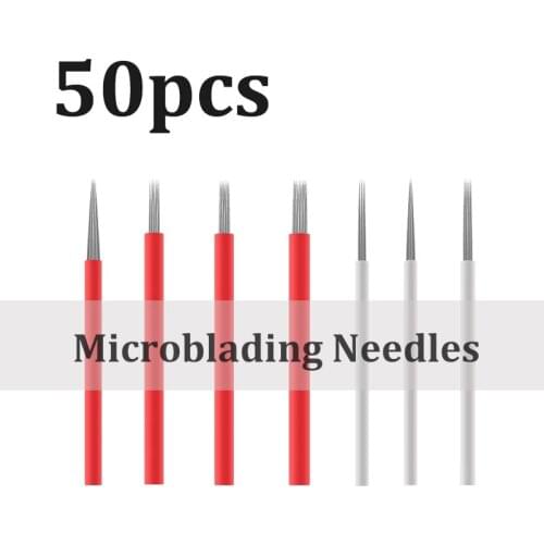 50p 3R 5R 7R 9R 17R 19R 21R for Tattoo Manual Pen Semi Permanent Makeup Tattoo Needles Fog Pen Eyebrow Microblading Needles Pen
